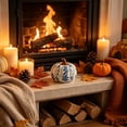 thumbnail image 5 of erdimoy Blue & White Floral Ceramic Pumpkin Decor, Multi‑Size Chinoiserie Fall Pumpkin Tabletop Figurine, Thanksgiving Harvest Season Mantel Shelf Home Ornament, 5 of 6