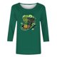 thumbnail image 5 of Tejiojio Women's St. Patrick's Day Print Fashion Top - 3/4 Length Sleeve Round Neck Pullover, 5 of 5