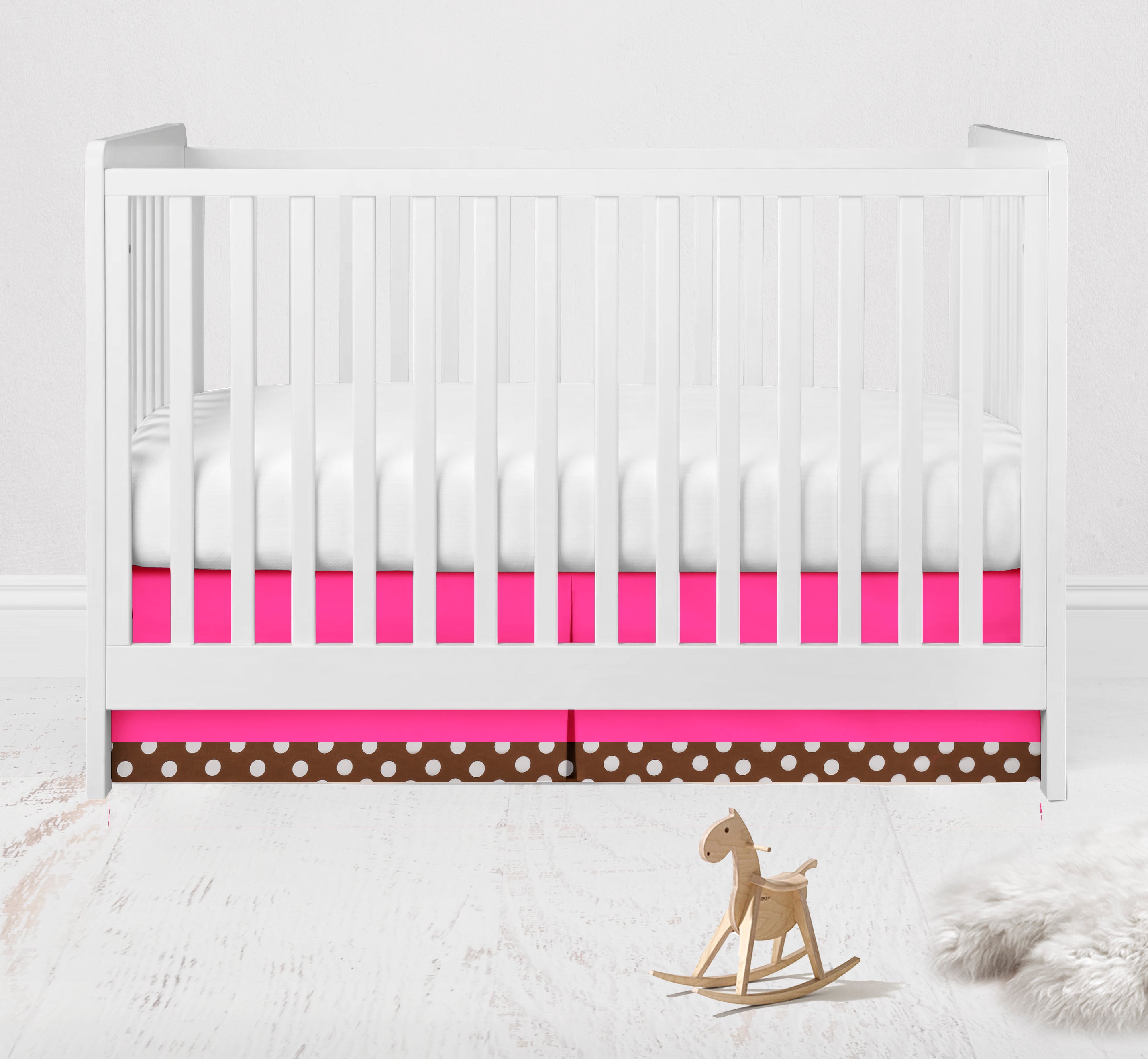 Bacati - Ladybugs 3-Piece Crib Bedding Set - Pink/Chocolate Girls