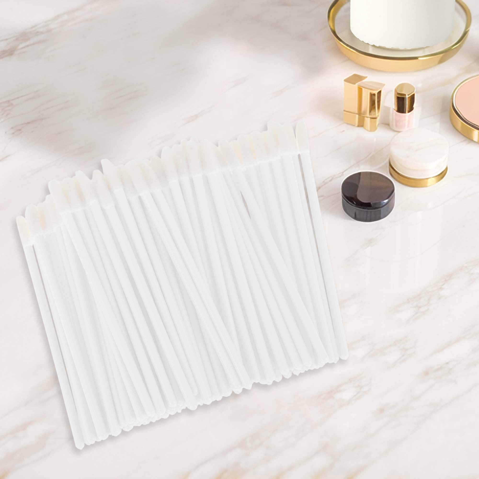 Unique Bargains 100 Pcs Disposable Barreled Solid Rod Lip Brush for Vacation White