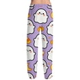 thumbnail image 6 of Domzest Halloween Pajama Pants Men Halloween Graphic Drawstring Elastic Waisted Pajama Bottoms Wide Leg Funny Sleepwear Purple Pink XXL, 6 of 7