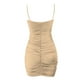 thumbnail image 4 of Vestido camisola sin mangas de color liso con cuello en V para mujer: estilo informal para primavera-verano, cintura elástica, ideal para fiestas y vacaciones., 4 of 8