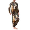 thumbnail image 2 of Fotbe Prairie Flower Cow Pattern Long Sleeve Pajama Set for Men,Sleepwear Set,2-piece Loungewear Set,Soft PJs Comfy Nightwear with Pockets-Large, 2 of 7