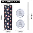 thumbnail image 3 of Pioneer Flower Floral Print Pattern 20oz Skinny Tumbler with Straw & Lid, Double Wall Vacuum Insulated Cup, Leak-Proof, Cup Holder Friendly, Hot 6H Cold 12H, 3 of 6