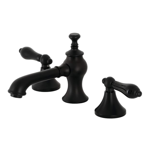 Grifo de baño Kingston Brass Duchess Widespread negro mate