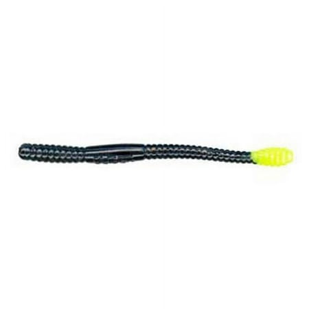 Slider 4 Worm 10ct Black Chartreuse Tail