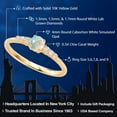 thumbnail image 2 of Gem Stone King 10K Yellow Gold 4MM Round Cabochon White Simulated Opal and White Lab Grown Diamond Engagement Ring for Women | 0.34 Cttw | Available in Size 5, 6, 7, 8, 9, 2 of 5