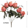 thumbnail image 2 of Artificial Roses Flowers Fake Silk Rose Bouquet 12 Heads 2 Packs of Realistic Blossom Roses for Home Wedding Party Floral Decoration Table Centerpieces, Black, 2 of 5