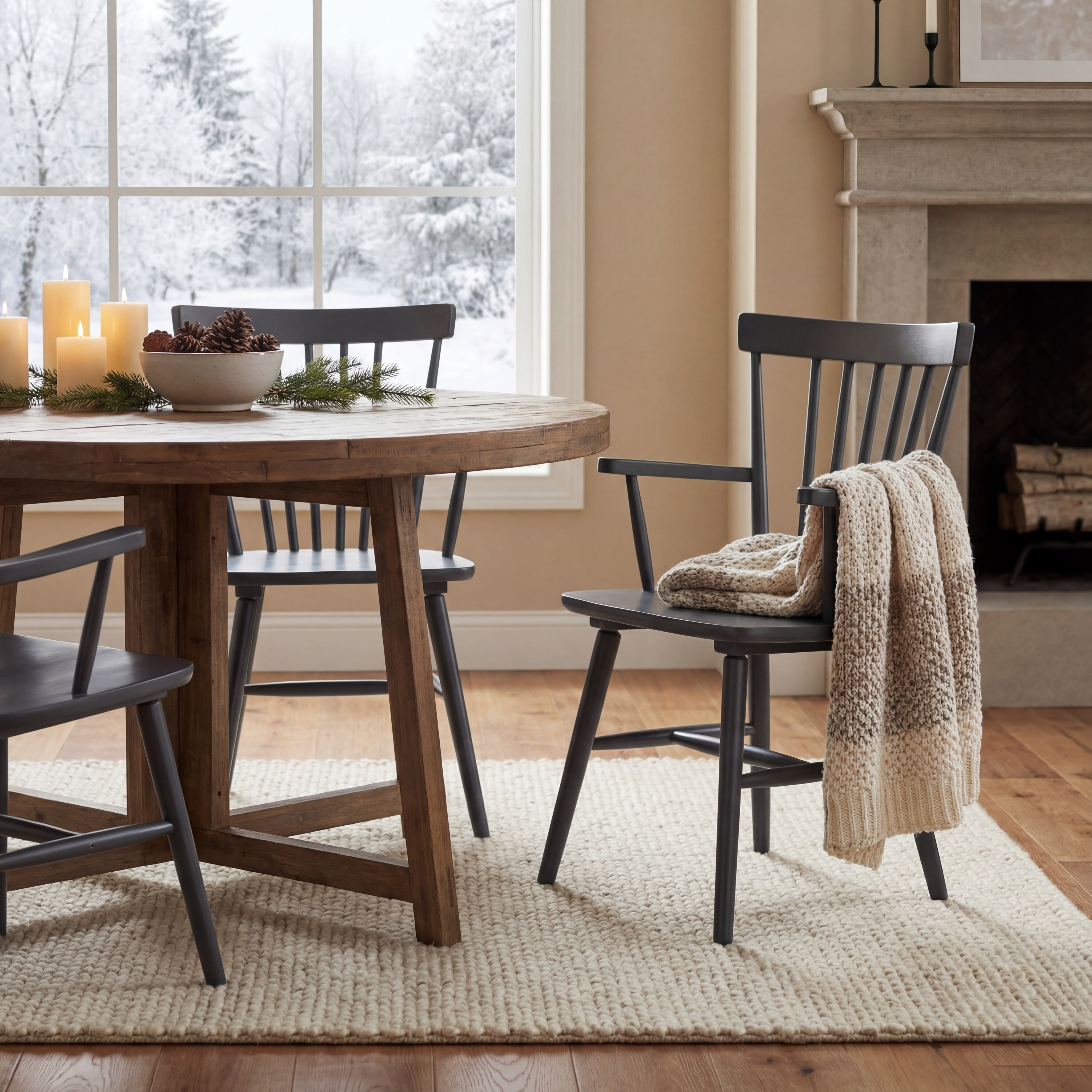 SAFAVIEH Winona Spindle Back Dining Chair, Grey, Set of 2