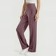 thumbnail image 3 of Pantalones casuales de pierna recta para mujer: holgados con bolsillos, poliéster de color liso, para uso diario, para estar por casa y para actividades al aire libre, 3 of 6