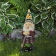 thumbnail image 2 of Northlight Gnome with Butterfly and Ladybug Outdoor Garden Statue - 15.25", 2 of 5