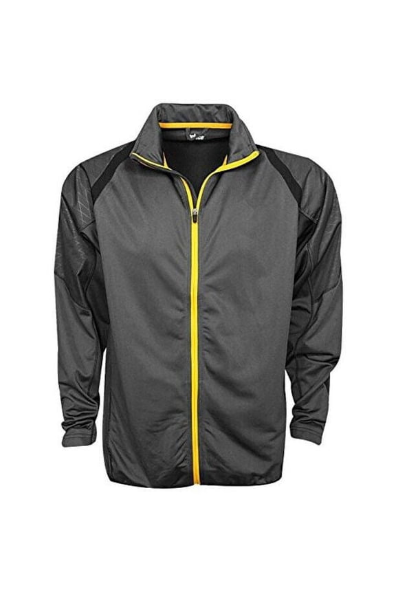 Men's Poly Tricot Full ZipLong Sleeve Jacket Flint, Black, XL