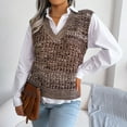 thumbnail image 4 of Fesfesfes Women Vest Sweater V-neck Multicolor Knitted Sweater Casual Sleeveless Vest Jacket Tops Under $10, 4 of 8