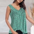 thumbnail image 3 of Gibobby Blusa Manga Larga Mujer Camisa sin mangas con estampado de flores con cuello en V para mujer a la moda（Verde， XXXXL), 3 of 5