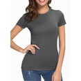 thumbnail image 5 of Fashion Casual Women's Crew neck Short Sleeve T-Shirt Basic Tee Tops, 5 of 6