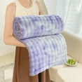 thumbnail image 3 of Faux Rabbit Fleece Blanket - Plush Sofa Throw Office Nap Cover Dorm Warm Soft Lightweight Travel Blanket Cold Weather Essential(Purple), 3 of 6