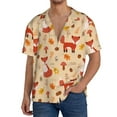 thumbnail image 3 of Fotbe Cute Foxes print Short Sleeve Button Down Shirts for Men Casual Summer Beach Wrinkle Free Shirt-Small, 3 of 7