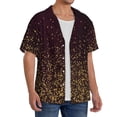 thumbnail image 2 of Fotbe Gold sparklin Print Short Sleeve Button Down Shirts for Men Casual Summer Beach Wrinkle Free Shirt-3X-Large, 2 of 5