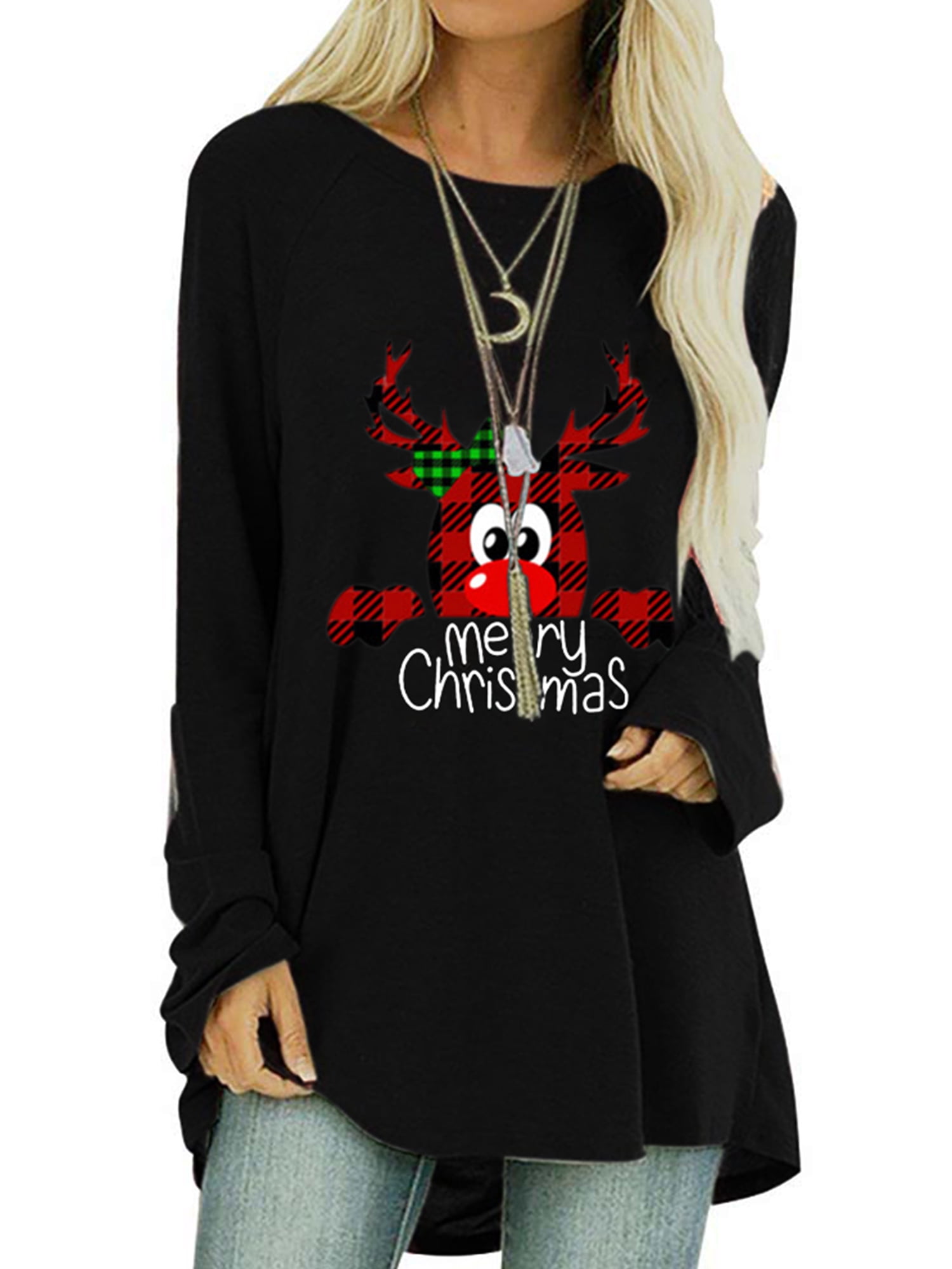 Women Plus Size Loose Tops Long Sleeve 