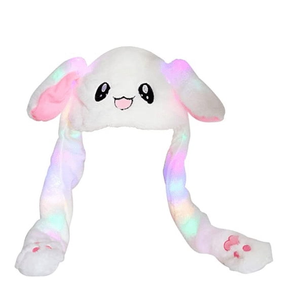 Amerteer LED Glowing Plush Moving Rabbit Hat Funny Glowing and Ear Moving Bunny Hat ,CChristmas Party Holiday Hatap for Women Girls