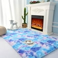 thumbnail image 2 of Junovo Shaggy Tie Dye Rugs for Girls Living Room Nursery Kids, Fluffy Soft Carpet for Bedroom Indoor Area Rug, 2 of 6