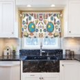 thumbnail image 5 of Yayeee Kitchen Curtains Tier Pair Light Filtering 27"x36" Rod Pocket Short Cafe Window Panel, Beige School, 5 of 7
