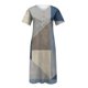 thumbnail image 4 of Puntoco Vestido De Manga Corta Con Cuello En V, Vestido De Bolsillo De Manga Corta Con Botones Y Cuello En V Estampado Para Mujer Azul Oscuro (31428) M, 4 of 5