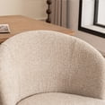 thumbnail image 3 of YOUNIKE Upholstered Armless Accent Chair, Swivel Vanity Stool With Wingback, Boucle Fabric Make-up Chair, Beige Coffee, 3 of 16