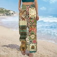 thumbnail image 4 of TMOYZQ Palazzo Pants for Women 2025, Elastic High Waisted Boho Casual Loose Wide Leg Pants Plus Size Print Baggy Lounge Trouser Pants on Clearance, 4 of 6