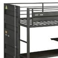 thumbnail image 2 of Twin Loft Bed with 1 Door Metal Wardrobe and Mirror, Gray, 2 of 5
