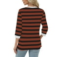 thumbnail image 3 of Womens Long Length Shirts, Crewneck Sweatshirts for Women Fall Fashion Loose Fit Striped Printed Long Sleeve Pullover, 3 of 4