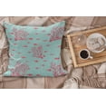 thumbnail image 2 of Coral Fluffy Throw Pillow Cushion Cover, Aquatic Pattern with Little Fishes and Coral Reef Bubbles Water, Decorative Square Accent Pillow Case, 40" x 40", Dark Coral Pale Blue, by Ambesonne, 2 of 5