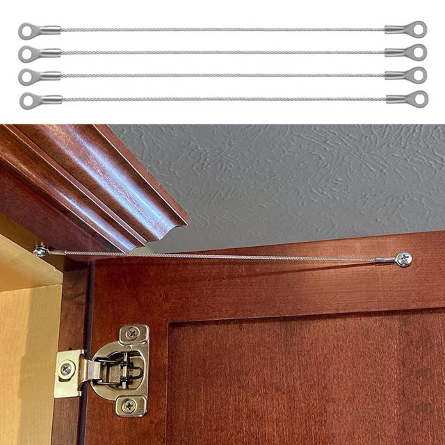 4 Uds Bisagra de Acero Inoxidable Para Puerta de Armario Hugtrwg Limitador de Sujeción Cerradura de Cable Trenzado Para Estrenar