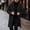 #327-Black, variant on Men Casual Winter Solid Button Front Hooded Wool‑Blend Long Overcoat Outer Jacket With Side Pockets Red M Gift