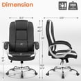 thumbnail image 6 of NEO CHAIR Office Desk Chair PU Leather Chair with Lumbar Support, Black, 6 of 9