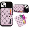 thumbnail image 1 of shiyou-New Sticky Wallet for Back of Phone Slim 3M Adhesive Credit Card Holder for Cell Phone.for iPhone 12 & iPhone 12 Pro 6.1 Inches/one Plus 8T/Samsung Galaxy Most Smartphones, Pint Print, Phone, 1 of 4