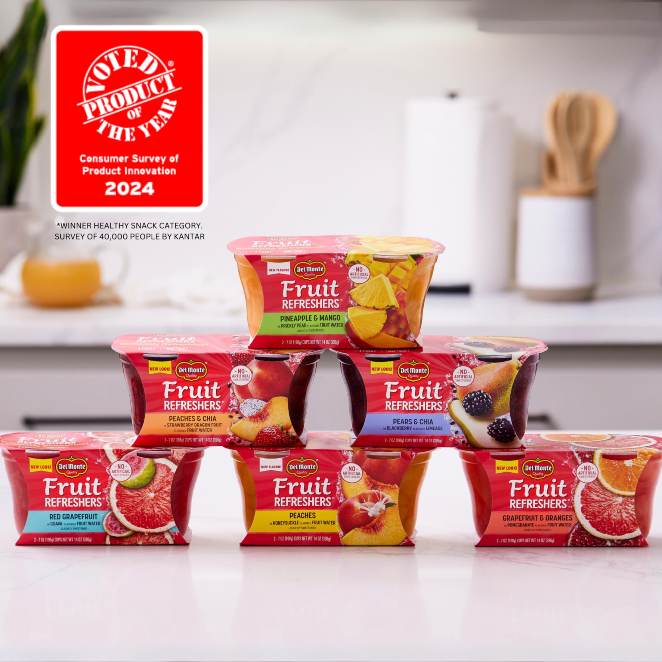 (6 pack) Del Monte Fruit Refreshers Red Grapefruit in Guava flavored Fruit Water, 7 oz Cup (Pack of 2)