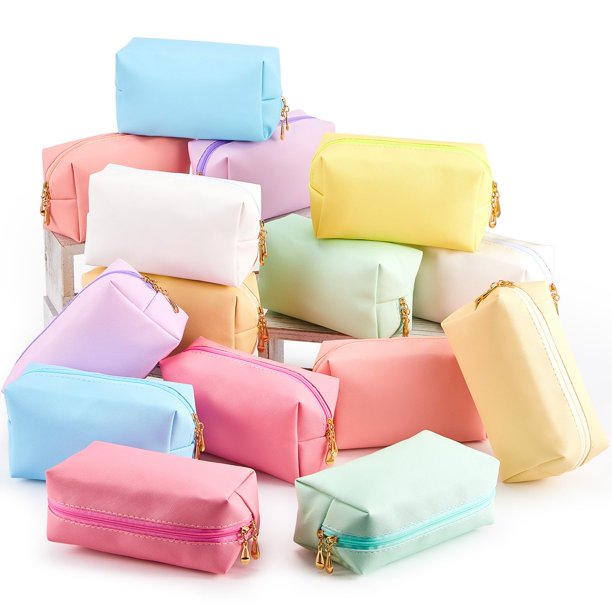 Bolsas de maquillaje Kigeli, impermeables, de piel sintética, para cosméticos, 15 unidades