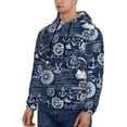thumbnail image 3 of Kdxio Sailing Cruises Nautical Print Mens Casual Hooded Collar Drawstring Hoodies Pullover Sweatshirts Casual Long Sleeve Shirts-Large, 3 of 7