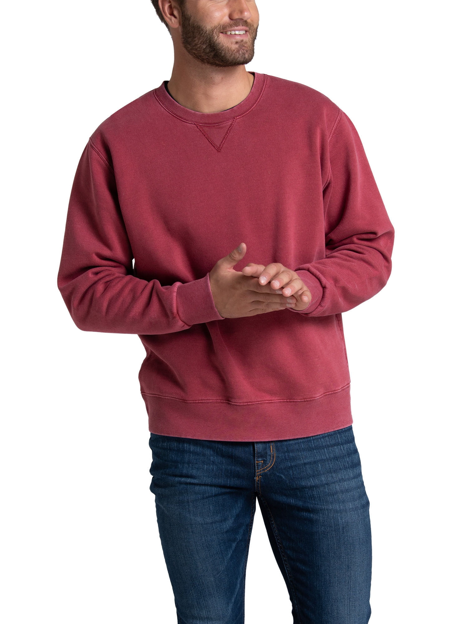 Fruit of the Loom Men's Ultra-Soft Garment Dyed Crew Sweatshirt, Sizes S - 2XL