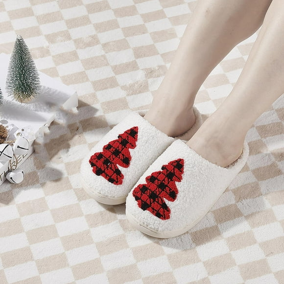 LSLJS Men's and Women's Couple Shoes Flat Plush Non-slip Home Shoes Linen Comfortable Platform Slippers