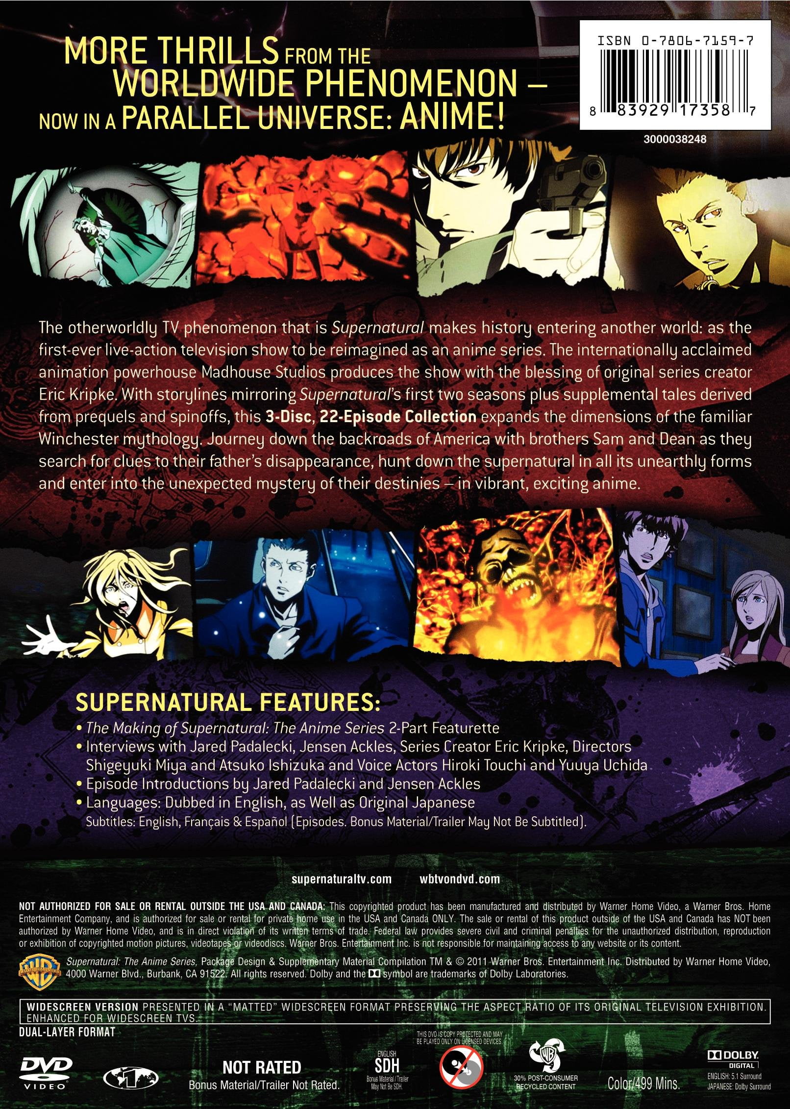 Supernatural - The Anime Series DVD, 484 mins, TV anime, horror
