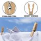 thumbnail image 5 of Xiao Hua 50 piezas de pinzas para ropa de exterior resistentes y resistentes, perchas de madera, 5 of 5