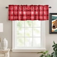 thumbnail image 2 of Red Plaid Rod Pocket Curtain Valance, Modern Art Checkered Farmhouse Farmhouse Window Valance for Living Room, Bedroom, Kitchen 42"W x 12"L, 2 of 9