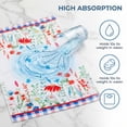 thumbnail image 4 of Unique Bargains 2Pcs Floral Microfiber Absorbent Soft Towels Multi-Color 2 24" x 16", 4 of 7