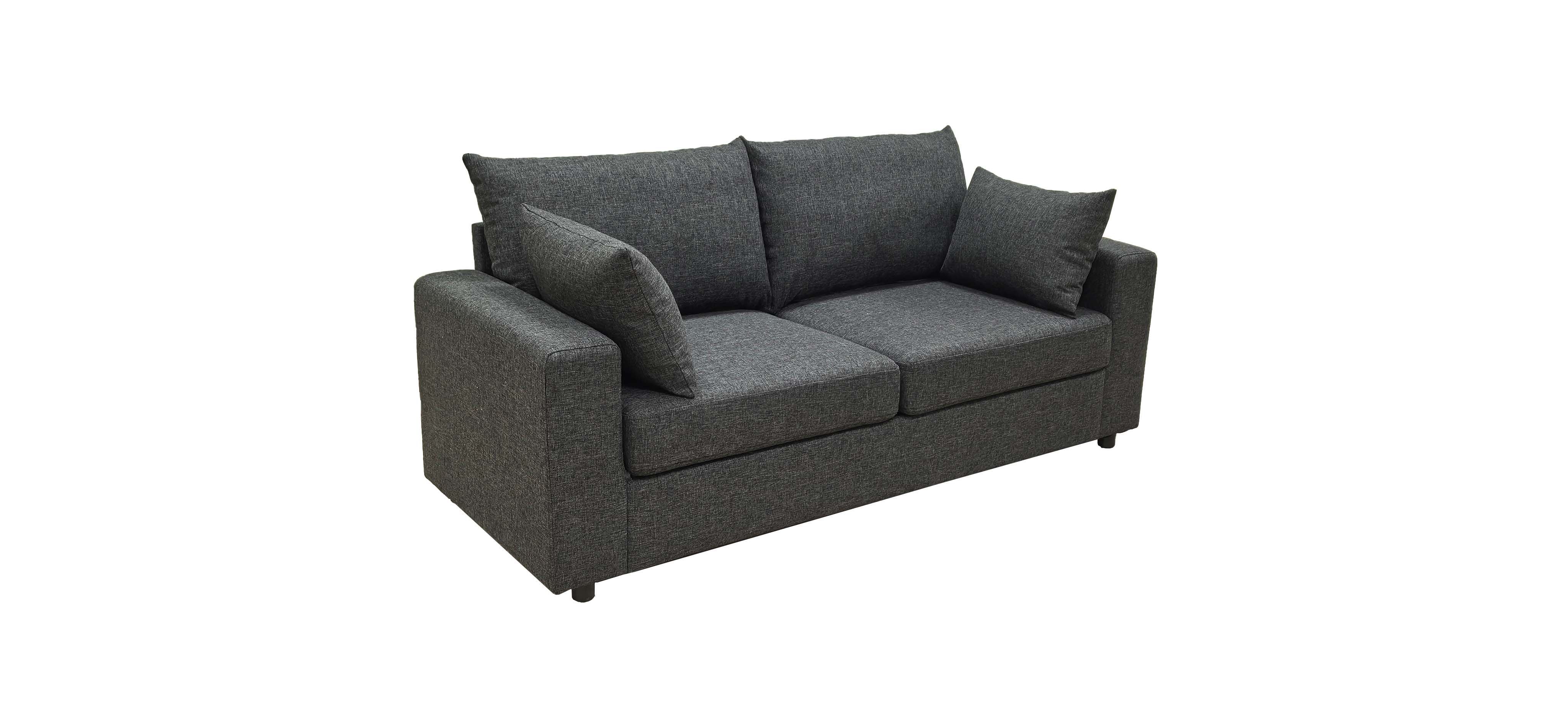 AENKYO 78" Modern Upholstered Sectional Sofa, Loveseat Couch with Deep Cushions and Pillows for Living Room，Dark Gray