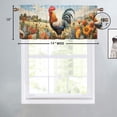 thumbnail image 4 of Farmhouse Rooster Valance Curtain for Kitchen Rustic Wooden Barn Country Sunflowers Window Valance for Living Room Bedroom, Kitchen Valance Rod Pocket Window Curtain 54 by 18 in, 1 Panel, 4 of 6