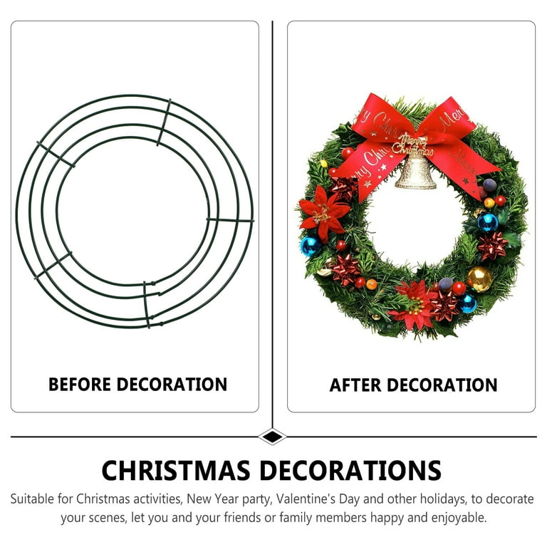 und 8 inch Wire Wreath Frame Metal Round Wreath Form Making Rings Green for Christmas New Year Party Home Decoration DIY Macrame Floral Crafts Pack