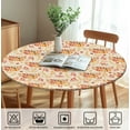 thumbnail image 5 of Round Table Cover for Round Tables 36"-70", Fitted Tablecloth with Elastic for Indoor Outdoor Party Holiday, 52inch, Pumpkin, 5 of 6