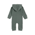 thumbnail image 7 of Gureui Newborn Baby's Solid One-piece Rompe, Long Sleeve Front Single Breasted Hooded Bodysuit with Two Front Pockets, 7 of 7